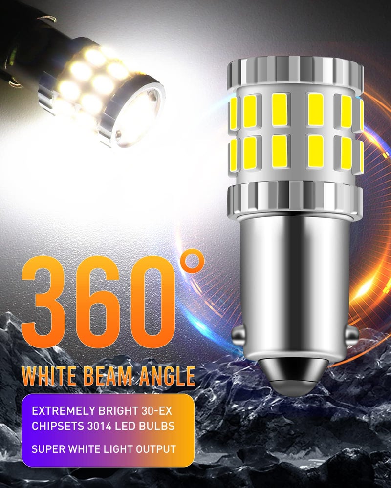LUYED BA9S LED Bulb 1060 Lumens Xenon White Super Bright BA9 53 57 1895 64111 LED Light Bulb for Car Interior Dome Map License Plate Glove Box Light,Pack of 2 - Image 3
